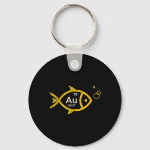 Chaveiro Ouro Químico de Peixe Dourado Antigo Au Pesca Quím