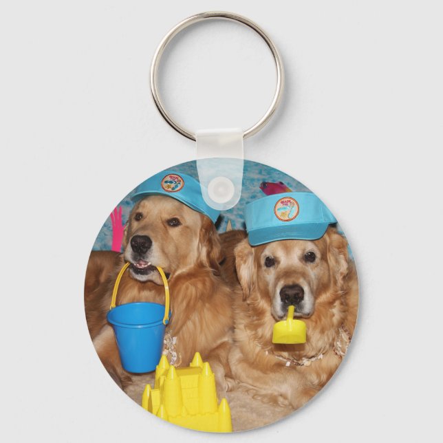 Chaveiro Ouro Retriever Beach Bums (Frente)