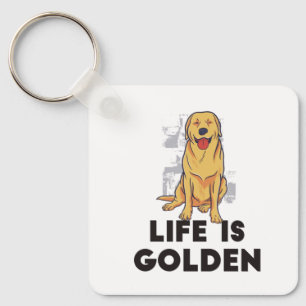 Chaveiro Ouro Retriever Dog - A Vida É Ouro