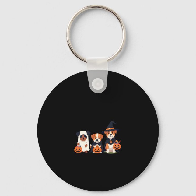 Chaveiro Ouro Retriever Ghost Halloween Trick Ou Tratar Do (Frente)