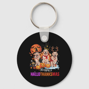 Chaveiro Ouro Retriever Happy Hallothanksmas Halloween