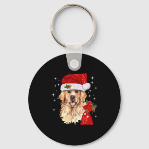 Chaveiro Ouro Retriever Natal Engraçado Presente de Natal