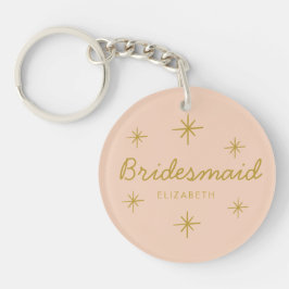 Chaveiro Ouro rosa Calliografia Estrelas Bridesmaid present