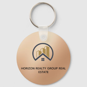 Chaveiro Ouro Rosa Sinal de Imobiliário de Cor Vermelha
