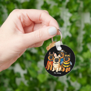 Chaveiro Ouro Shepherd Ghost Dog Halloween Engraçado Spooky