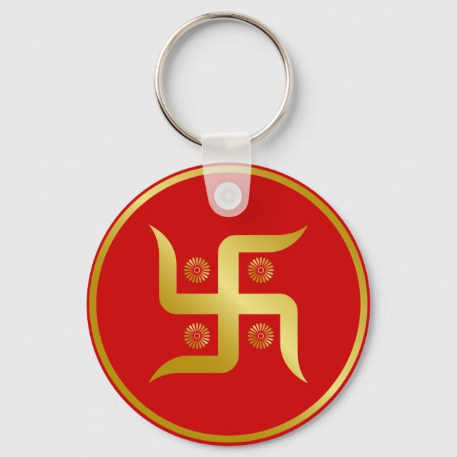 Chaveiro Ouro Swastika (Frente)