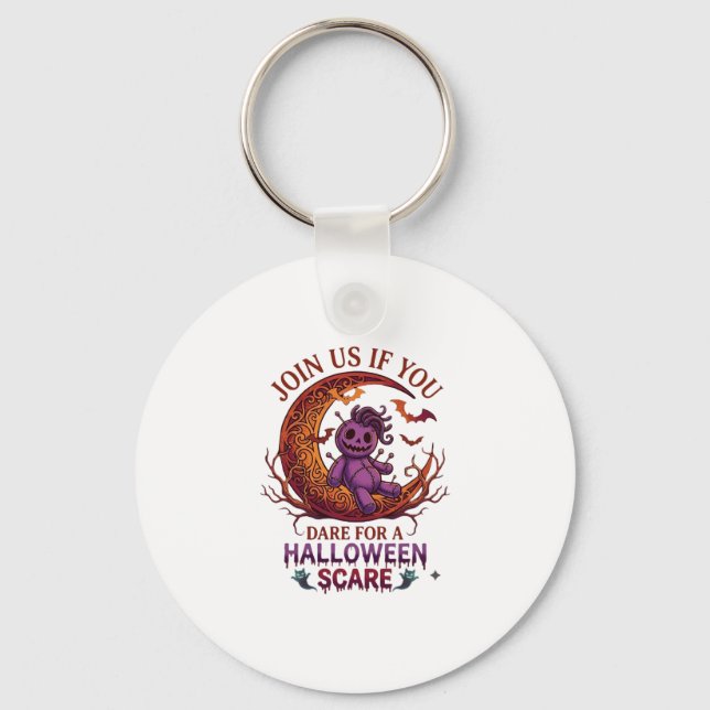 Chaveiro Ouse Halloween Medo Boneca Voodoo Roxa Crescente M (Frente)