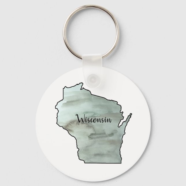 Chaveiro Outline de Pintura de Ilustração de Wisconsin (Frente)