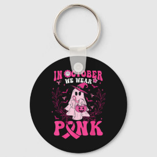Chaveiro Outubro Vestimos Camisa Rosa Ghost Halloween Mama