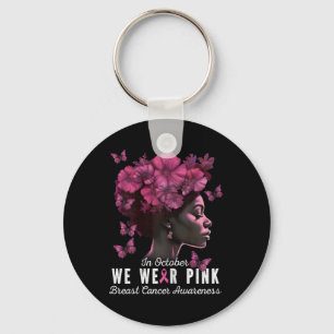 Chaveiro Outubro Vestimos Cancer de mama preto rosa Awa