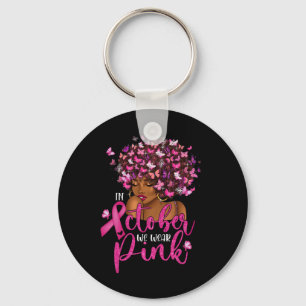 Chaveiro Outubro Vestimos Cancer de mama preto rosa Awa