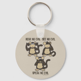 Chaveiro Ouvir macacos Mau - Novos