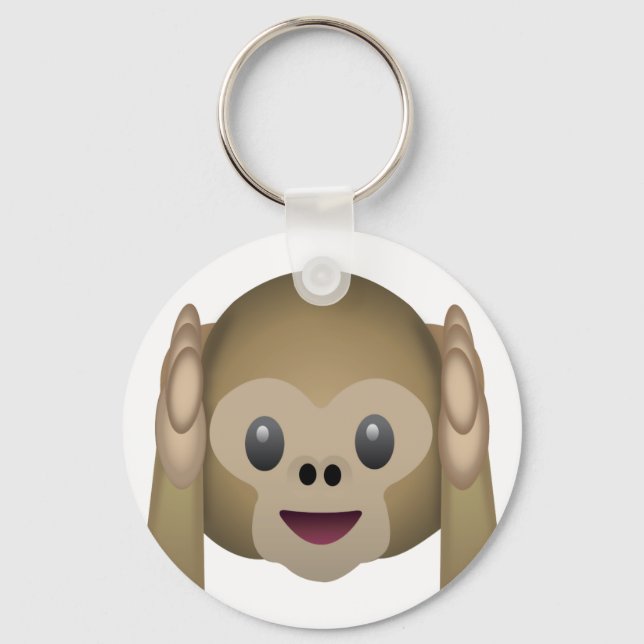 Chaveiro Ouvir Nenhum Macaco-Mau Emoji (Frente)
