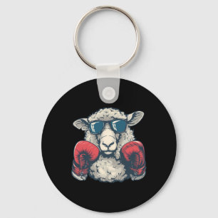 Chaveiro Ovelha Boxeando Luvas de Boxe Kickboxing Engraçado