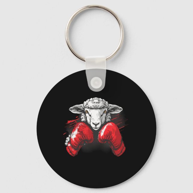 Chaveiro Ovelha Boxer Com Luvas de Boxe Kickboxing Engraçad (Frente)