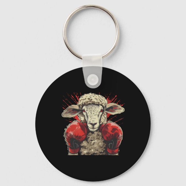 Chaveiro Ovelha de Boxe Luvas de Boxe Lamb Kickboxing Engra (Frente)