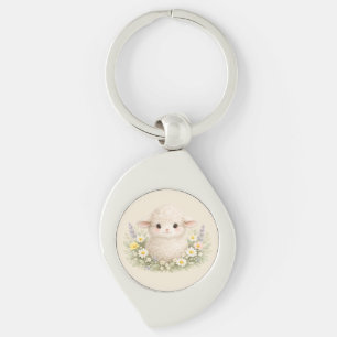 Chaveiro Ovelhas Caprichosas e Flores Silvestres para um Ch