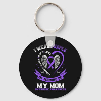 Chaveiro Overdose Awareness Shirt In Memory Of Mom Purple R
