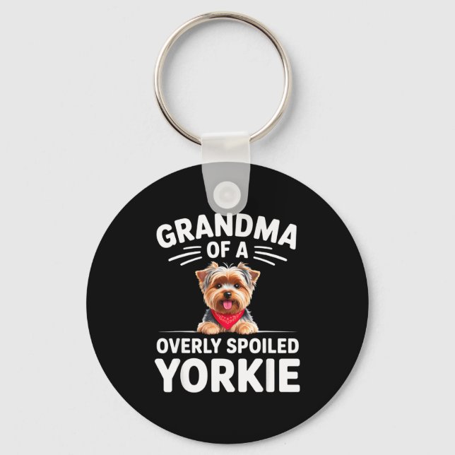 Chaveiro Overly Siled Yorkie Grandma Design  (Frente)