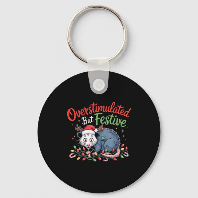 Chaveiro Overstimulated But Festive Funny Christmas Ossum U (Frente)