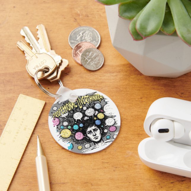 Chaveiro overthinker funny design (Mesa)