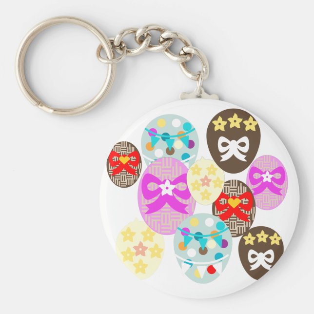 Chaveiro Ovo de Páscoa Colorido (Frente)