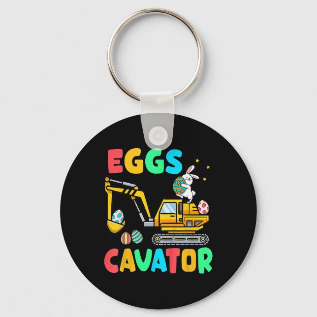 Chaveiro Ovos de Crianças Escavadeira Diversão Páscoa Escav (Frente)