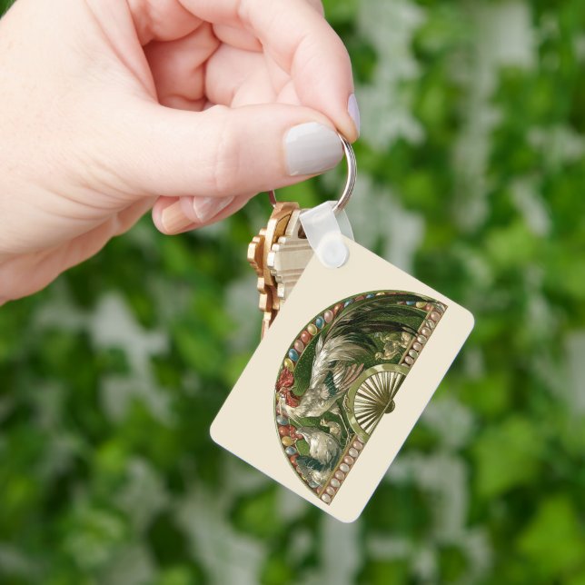 Chaveiro Ovos de Páscoa com Galinhas, Arte Nova Antiga (Mão)