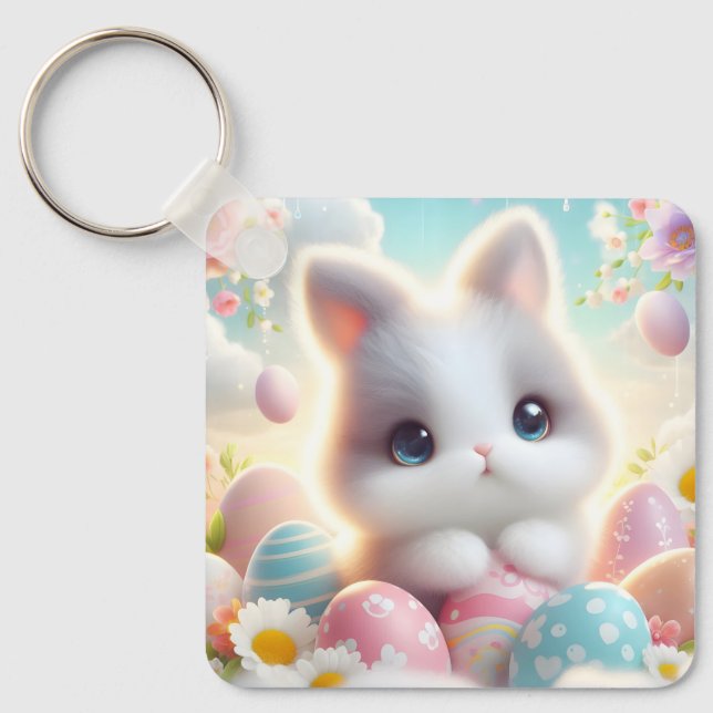 Chaveiro Ovos de Páscoa Kawaii de Pastel Doce (Frente)