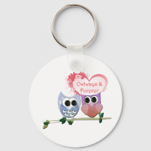 Chaveiro Owlways e para sempre, corujas bonitos