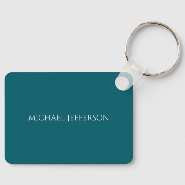 Chaveiro Own Name Plain Dark Teal Color Personalized Custom (Frente)