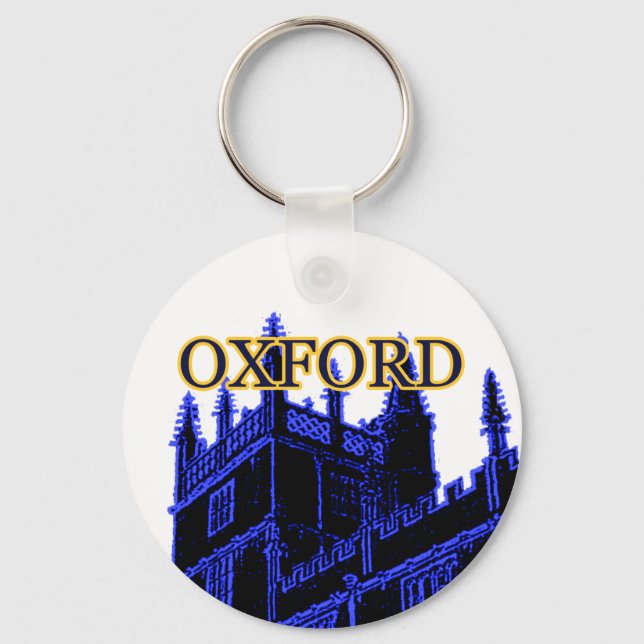 Chaveiro Oxford England 1986 Building Spirals Blue (Frente)