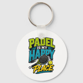 Chaveiro Padel É o Meu Lugar Feliz Retro Esportes