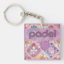 Chaveiro Padel Key Chain – Spanish Tile Vibes in Purple