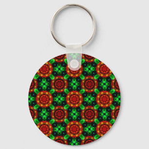 Chaveiro Padrão Abstrato Floral Moderno Boho Elegante #504