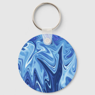 Chaveiro Padrão abstrato líquido azul