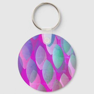 Chaveiro Padrão Abstrato Moderno Magenta Rosa Teal