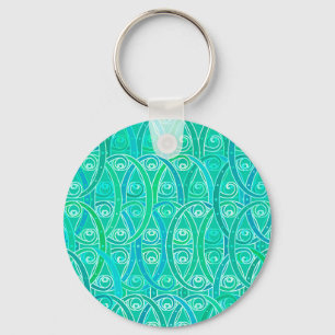 Chaveiro Padrão árabe - aqua e turquesa