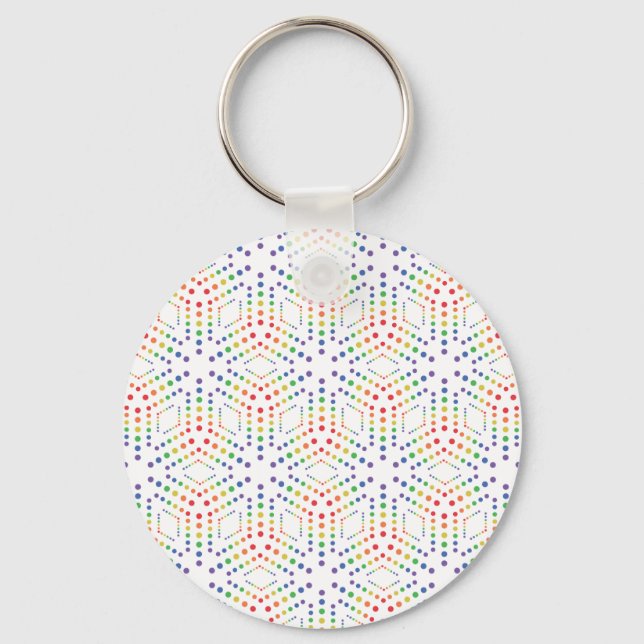 Chaveiro Padrão Arco-íris (Frente)