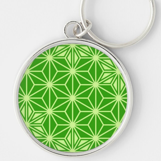 Chaveiro Padrão Asanoha japonês - verde limão (Frente)