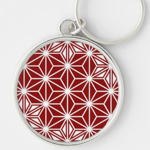 Chaveiro Padrão Asanoha japonês - vermelho escuro