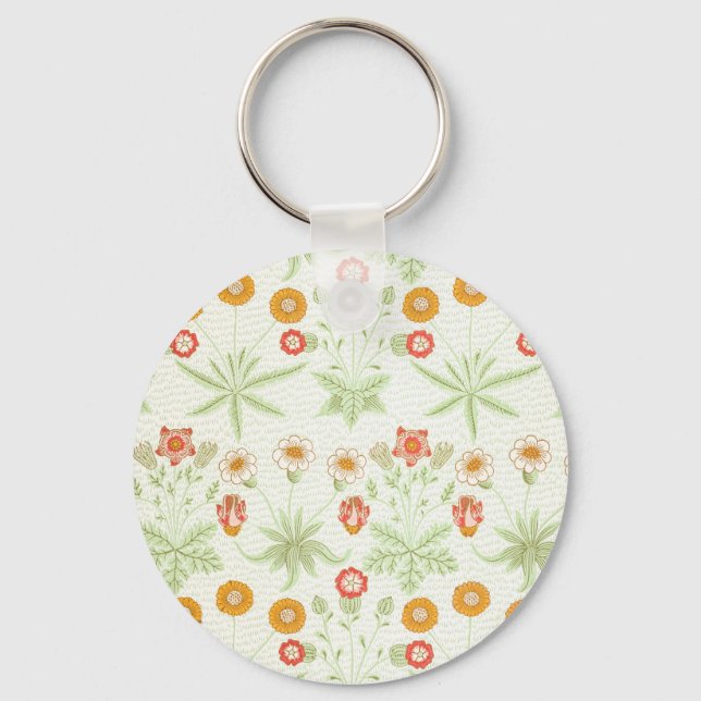 Chaveiro Padrão Botânico Vintage Daisy de William Morris (Frente)