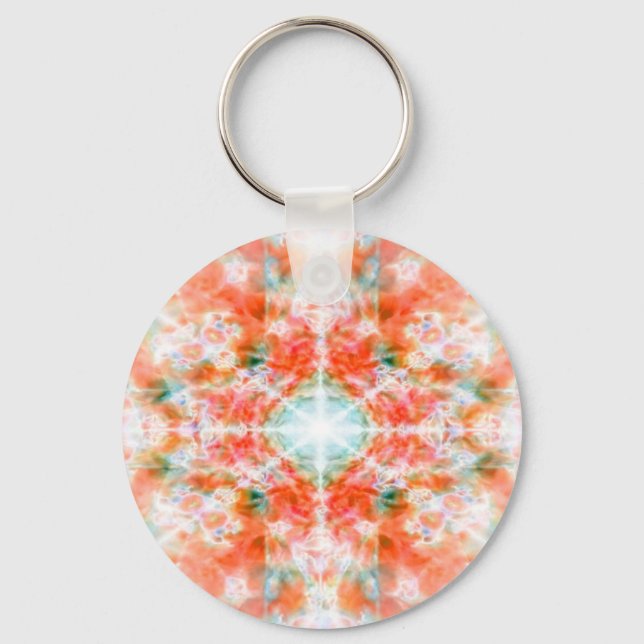 Chaveiro Padrão caleidoscópio laranja (Frente)