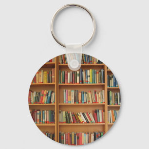 Chaveiro Padrão clássico de prateleira de livros, estante d