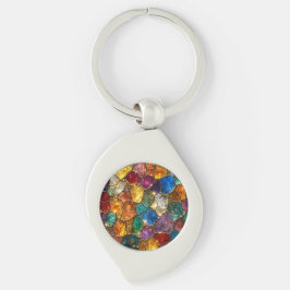 Chaveiro Padrão contínuo de mosaico de cristal colorido de 
