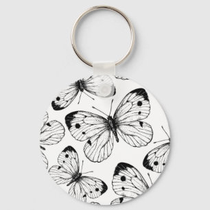 Chaveiro Padrão da borboleta de repolho
