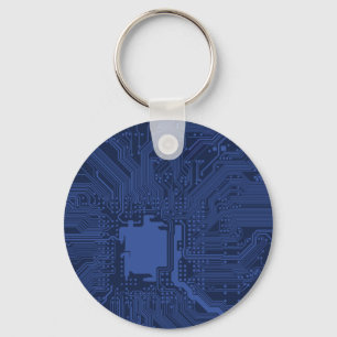 Chaveiro Padrão da placa-mãe do Geek azul
