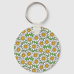 Chaveiro Padrão das flores da margarida