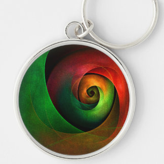 Chaveiro Padrão de Abstrato de Arte Vermelha Verde Floral M