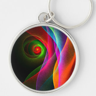 Chaveiro Padrão de Abstrato de Arte Vermelho Verde Laranja